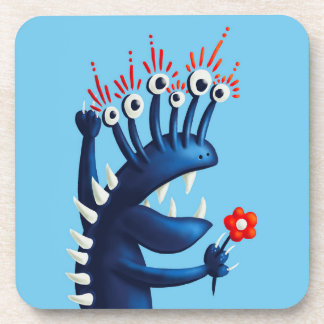 Dessous-de-verre Amusant Monster Flower Blue