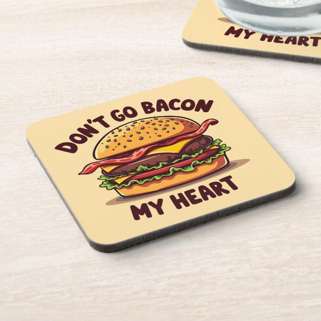 Dessous-de-verre Amusant Pun Alimentaire Bacon Lover Cheeseburger D (Côté gauche)