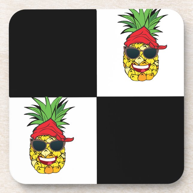Dessous-de-verre Ananas au pirate drôle (Devant)