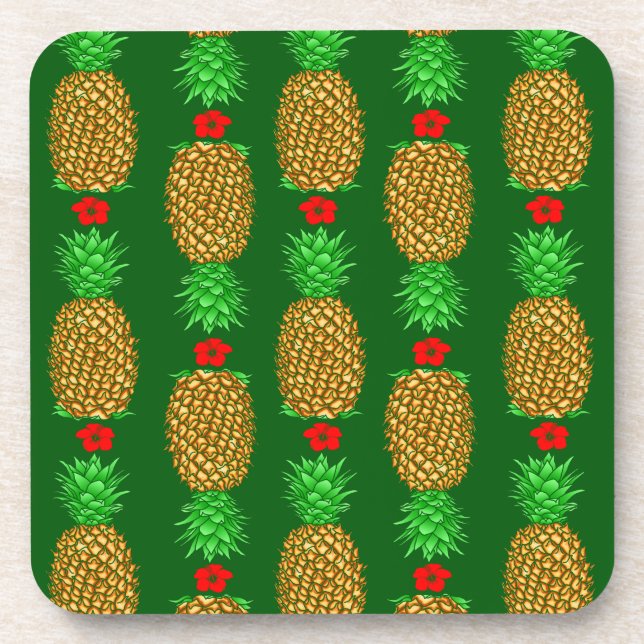 Dessous-de-verre Ananas de Noël Tropical Noël chaud Noël Gre (Devant)