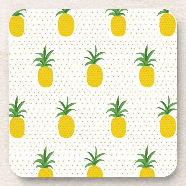 Dessous-de-verre Ananas tropicaux d'or (Devant)