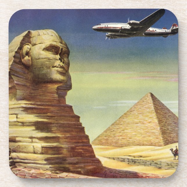 Dessous-de-verre Ancien Grand Sphinx de Gizeh, Pyramides d'Égypte (Devant)