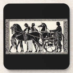Dessous-de-verre anciens hommes et chevaux romains