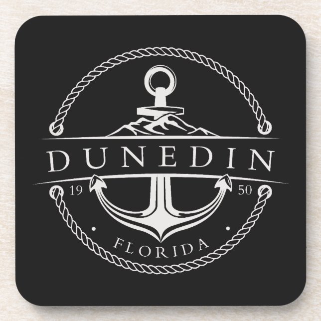 Dessous-de-verre Ancre nautique Dunedin Floride 1950 (Devant)