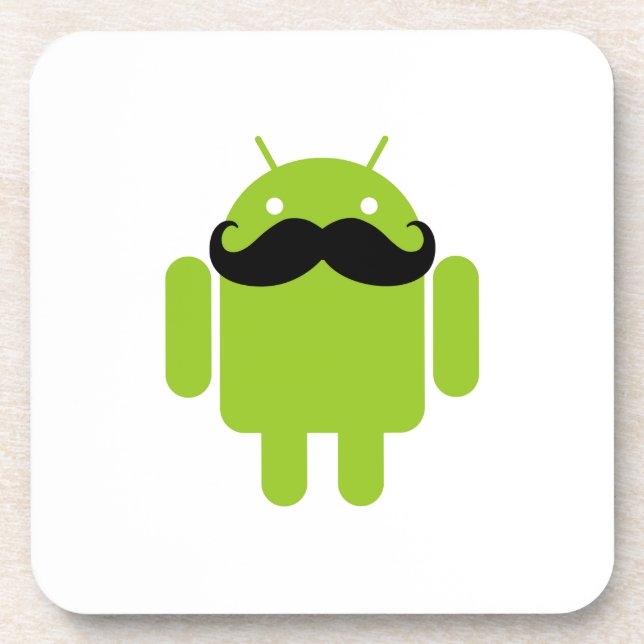 Dessous-de-verre Android Robot Black Mustache Graphisme (Devant)