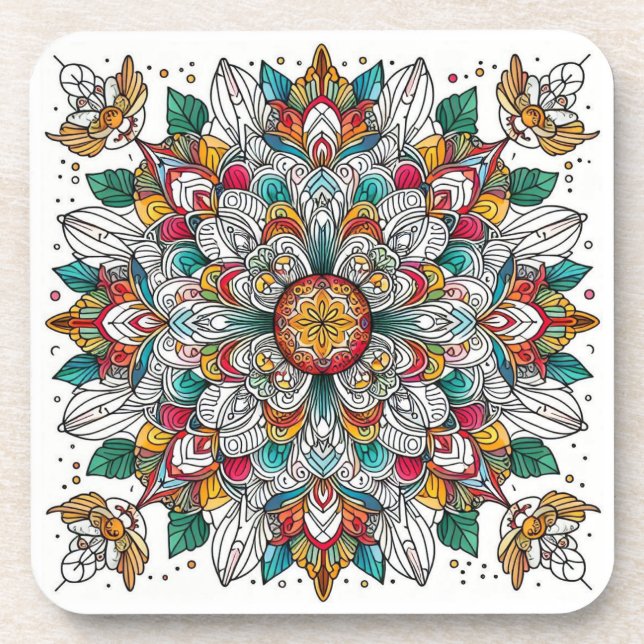 Dessous-de-verre anges de Noël multicolores (Devant)