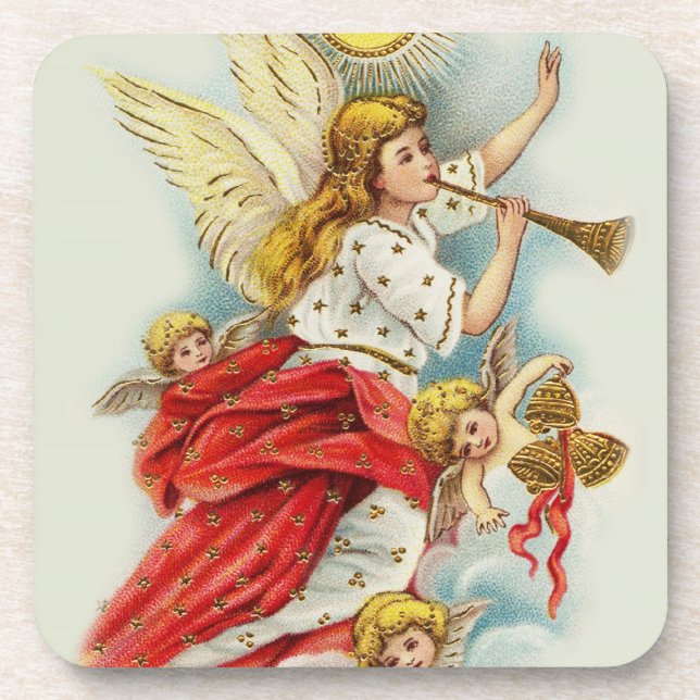 Dessous-de-verre Anges de vœux de Noël (Devant)