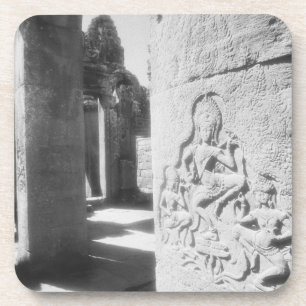 Dessous-de-verre Angkor Cambodge, sculpture Apsara du Bayon 2