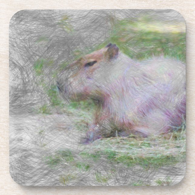 Dessous-de-verre animal artistique capybara (Devant)