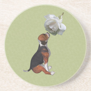 Dessous de verre animal beagle Rose de chiot