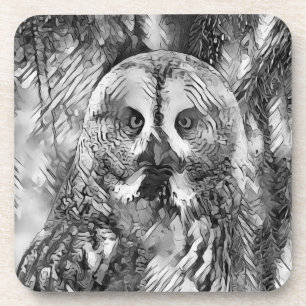 Dessous-de-verre AnimalArtBW_Owl_001