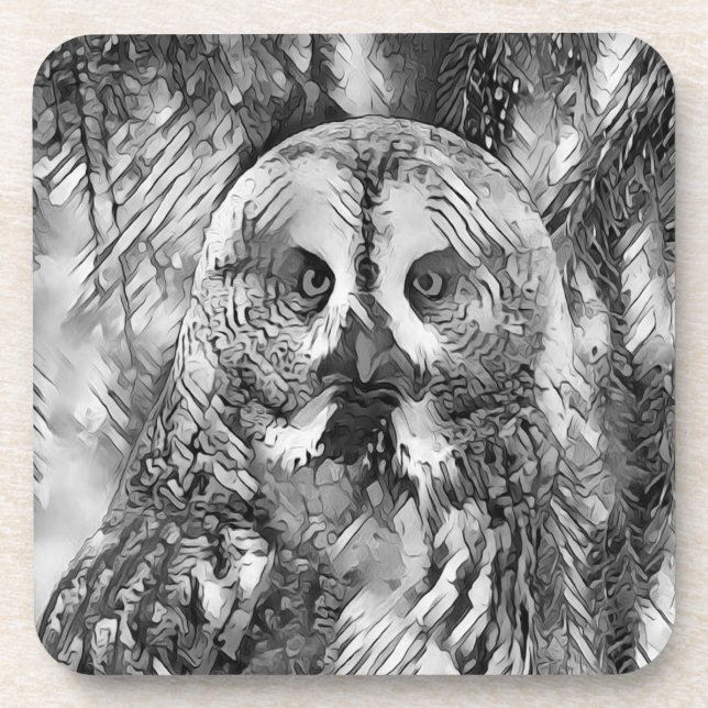 Dessous-de-verre AnimalArtBW_Owl_001 (Devant)