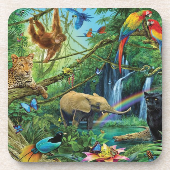 Dessous-de-verre Animals living together throw pillow (Devant)