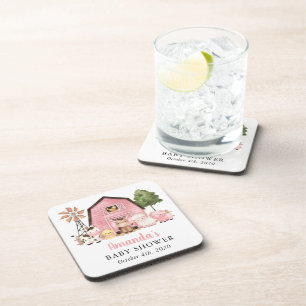 Dessous-de-verre Animaux de la ferme, Animaux mignons, Grange rose,