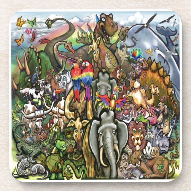 Dessous-de-verre Animaux grands et petits (Devant)