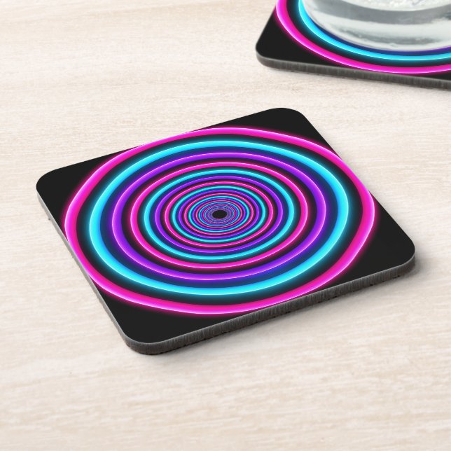 Dessous-de-verre Anneaux de vortex néon (Côté gauche)
