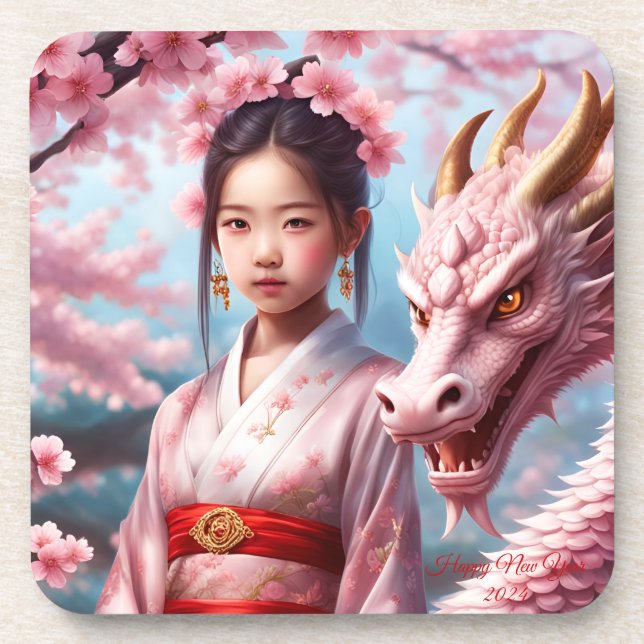 Dessous-de-verre Année du dragon 2024 (Devant)