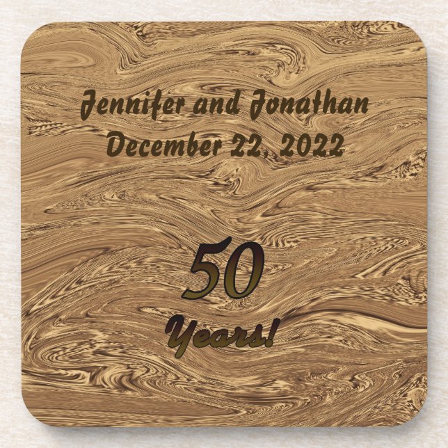 Dessous-de-verre Anniversaire d'or, 50 ans, ensemble de dessous de (Devant)