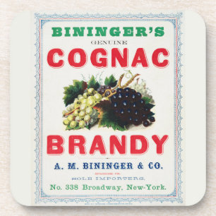 Dessous-de-verre Annonce Vintage Pour Le Brandy Cognac de Bininger.