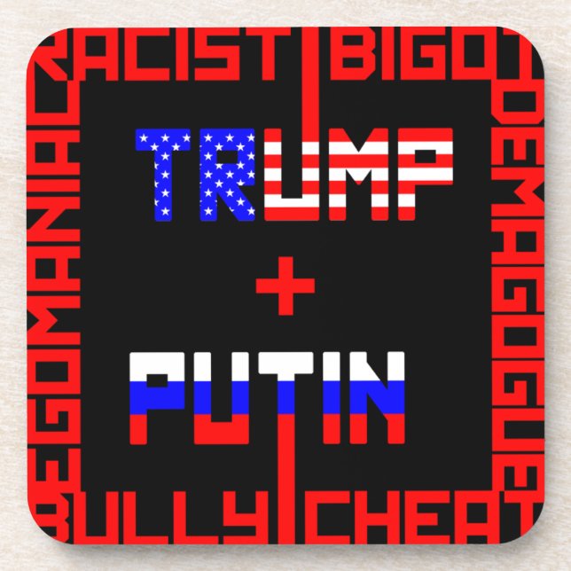 Dessous-de-verre Anti Trump+Poutine (Devant)