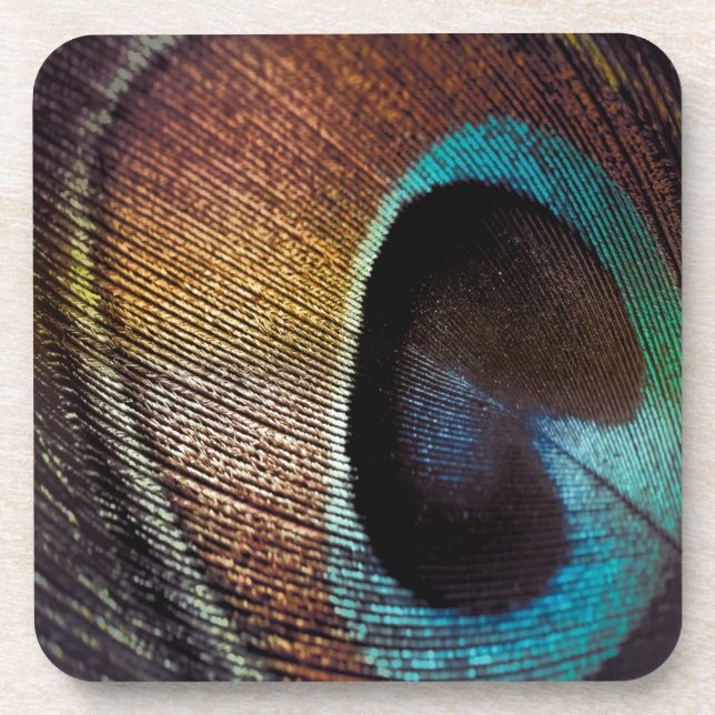 Dessous-de-verre Antique Hues Peacock Feather Eye (Devant)