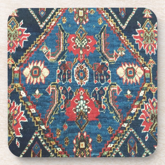 Dessous-de-verre Antique Oriental Turc Tapis bleu Perse (Devant)