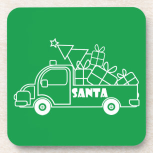 Dessous-de-verre Aperçu camion de Noël Père Noël vue côté voiture