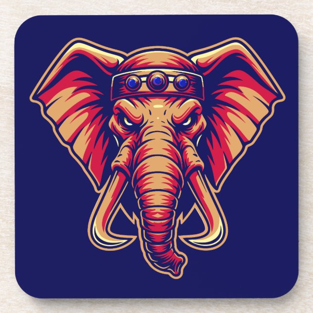 Dessous-de-verre Apex Pachyderm - Navy Blue and Orange Edition (Devant)