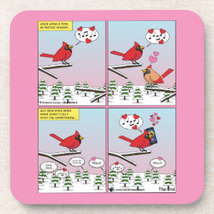 Dessous-de-verre Appels de accouplement d'oiseaux modernes comique
