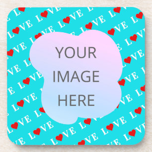 Dessous-de-verre Aqua Blue LOVE Modern Chic