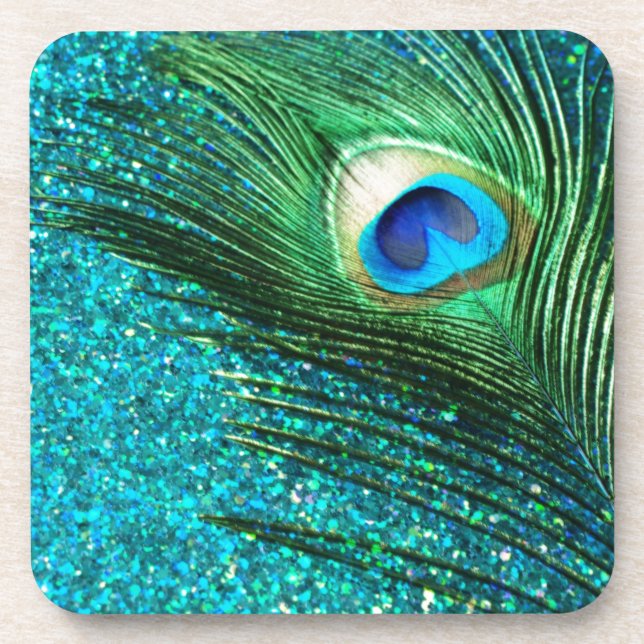 Dessous-de-verre Aqua Peacock unique (Devant)
