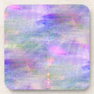Dessous-de-verre aquarelle bleue et rose sans couture de jaune