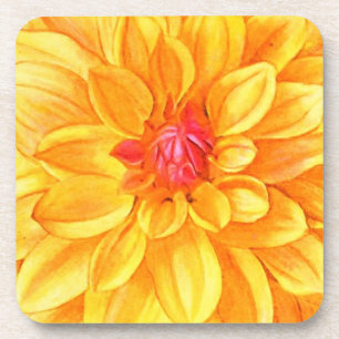 Dessous-de-verre Aquarelle Dahlia jaune