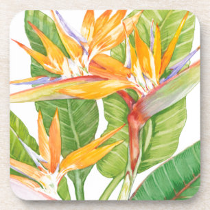 Dessous-de-verre Aquarelle de fleurs exotiques