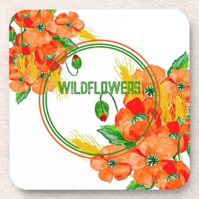 Dessous-de-verre Aquarelle de fleurs sauvages (Devant)
