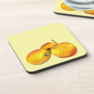 Dessous-de-verre Aquarelle de fruit jaune perruque