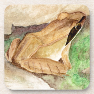 Dessous-de-verre Aquarelle de grenouille à bois