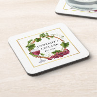 Aquarelle de raisin Vins Wreath Cave Or