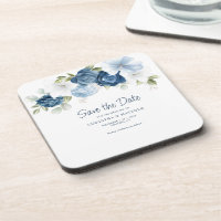 Aquarelle Dusty Blue Wedding Enregistrer la date