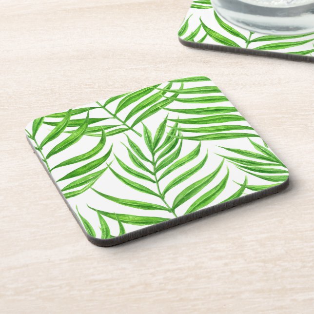 Dessous-de-verre Aquarelle feuille de palme (Côté gauche)
