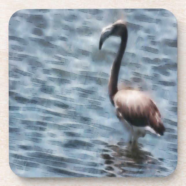 Dessous-de-verre Aquarelle flambant Flamant rose (Devant)