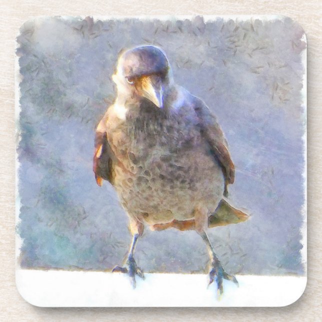 Dessous-de-verre Aquarelle Jackdaw (Devant)