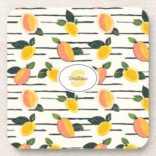 Dessous-de-verre Aquarelle Mango Motif avec Feuilles verts (2)