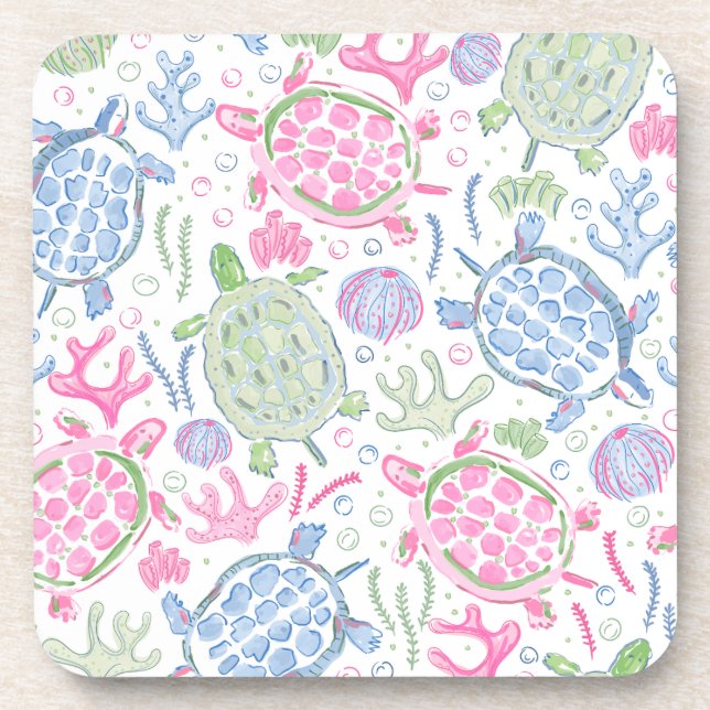 Dessous-de-verre Aquarelle Mer Tortues Océan (Devant)