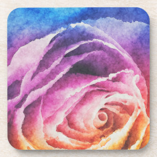 Dessous-de-verre Aquarelle Rose arc-en-ciel