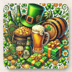 Dessous-de-verre Aquarelle Saint-Patrick Bière, Pièces et Trèfle