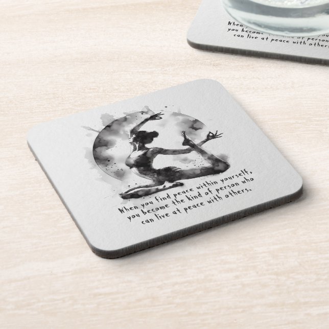 Dessous-de-verre Aquarelle Yoga Reiki Pose King Pigeon à une jambe (Côté gauche)