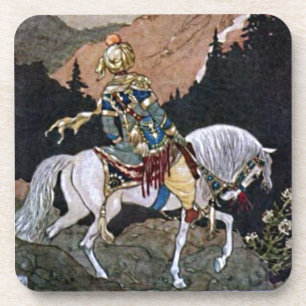 Dessous-de-verre Arabian Nights Chevalier Prince sur Cheval Blanc