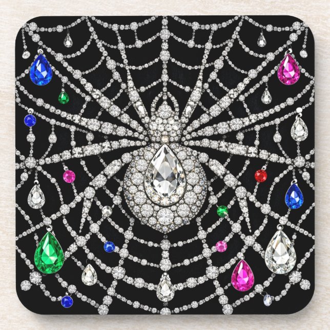 Dessous-de-verre Araignée Glamouruse design Diamant Bijou (Devant)
