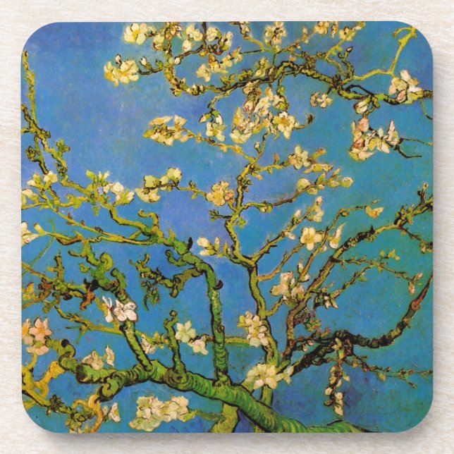 Dessous-de-verre Arbre aux amandes en fleurs par Vincent van Gogh (Devant)